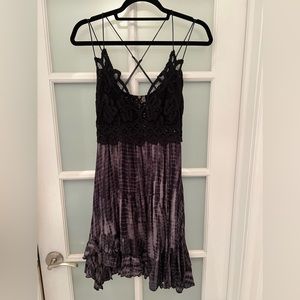 Free People Crochet Top Tie Dye Casual Slip Dress